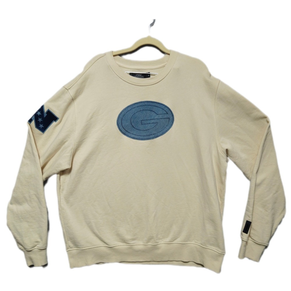 PRO STANDARD Green Bay Packers Mens XL Cream Pullover Sweatshirt Embroidered NFL